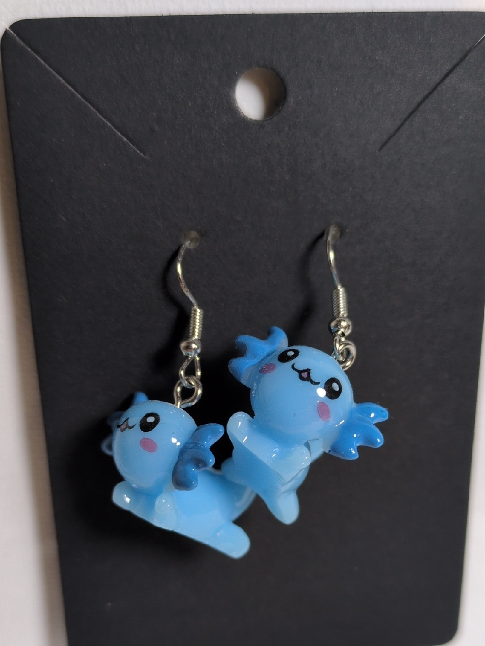 Blue Cute Axolotl Dangle Earrings